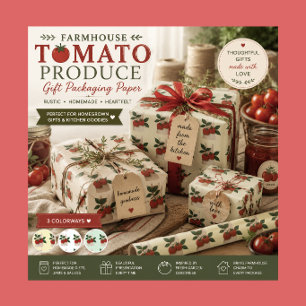Feuille De Papier Cadeau Sac cabas tomates fraîches du marché — Emballage c
