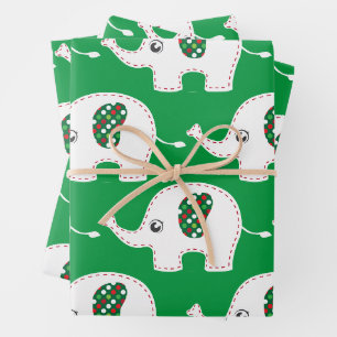 Feuille De Papier Cadeau Sac cadeau d'éléphant blanc