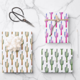 Feuille De Papier Cadeau Saguaro Cactus Desert Plantes cadeau de Noël