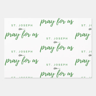Feuille De Papier Cadeau Saint Joseph Priez pour nous