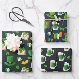 Feuille De Papier Cadeau Saint Patrick festif
