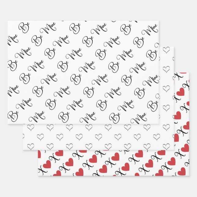 Feuille De Papier Cadeau Saint Valentin (Lot)