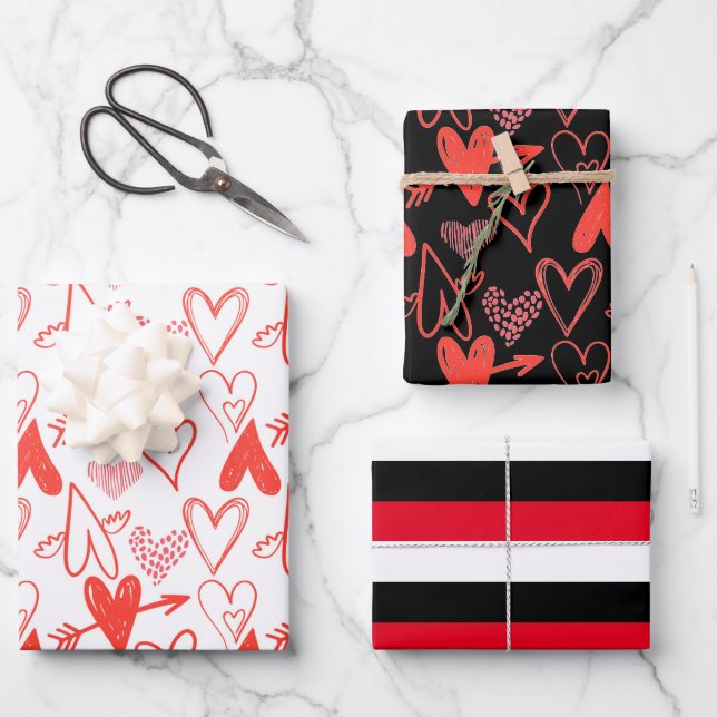 Feuille De Papier Cadeau Saint Valentin (Recto)
