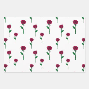 Feuille De Papier Cadeau Saint Valentin coeur sombre élégant beau