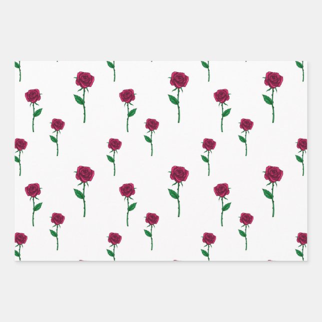 Feuille De Papier Cadeau Saint Valentin coeur sombre élégant beau (Devant)