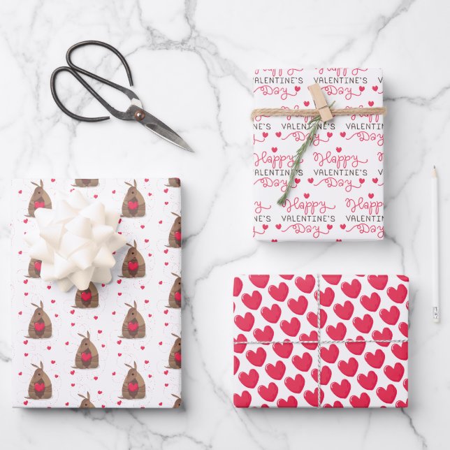 Feuille De Papier Cadeau Saint Valentin Coeur Texas Armadillo (Recto)