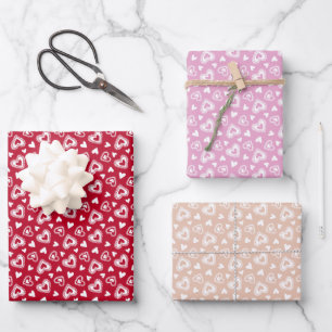 Feuille De Papier Cadeau Saint-Valentin Coeurs de dentelle jetés