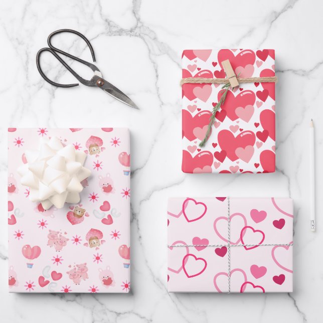 Feuille De Papier Cadeau Saint Valentin pour les enfants (Recto)