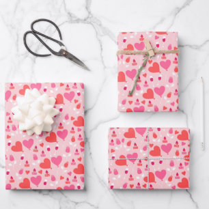 Feuille De Papier Cadeau Saint-Valentin Romance Coeur en forme de ballons