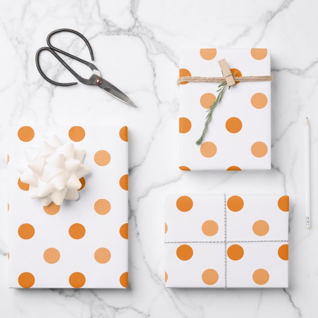 Feuille De Papier Cadeau Saison automne Polka Motif (Recto)