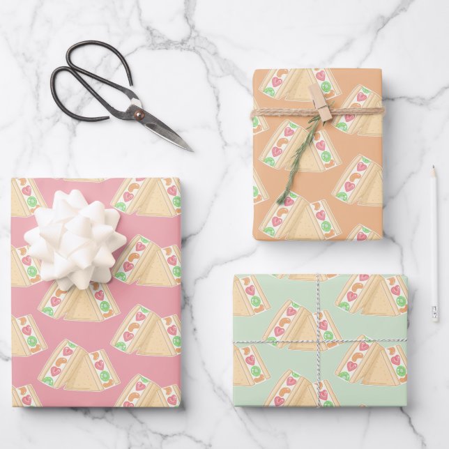Feuille De Papier Cadeau Sandwich aux fruits mignons (Recto)