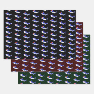 Feuille De Papier Cadeau Santa Claus Blue Marlins