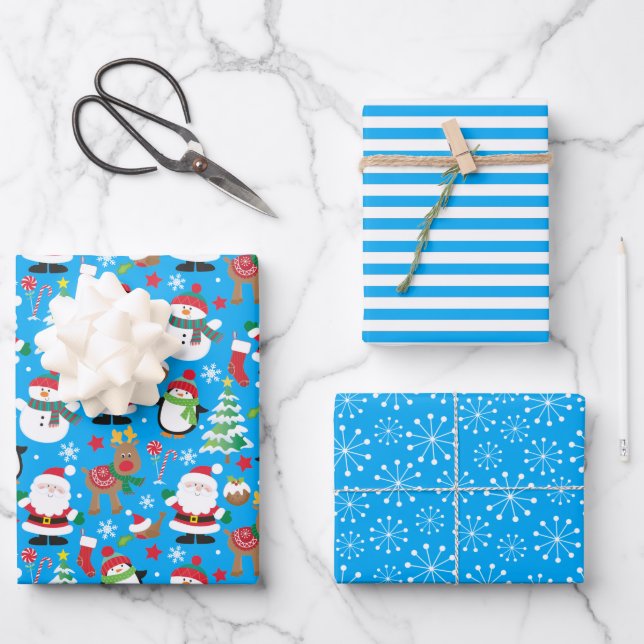 Feuille De Papier Cadeau Santas (Recto)