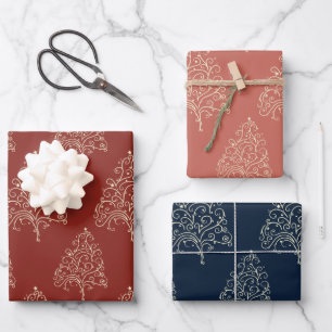 Feuille De Papier Cadeau Sapin de Noël Fantaisiste Noël Fêtes