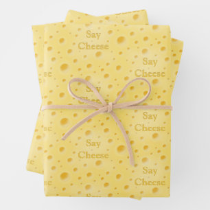 Feuille De Papier Cadeau "Say Cheese" Fromage suisse Holey Personnalisable
