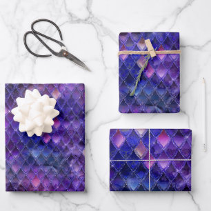 Feuille De Papier Cadeau Scales de dragon violet