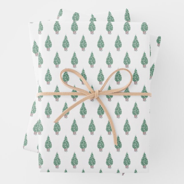 Feuille De Papier Cadeau Seaside New England Christmas Tree (En situation)