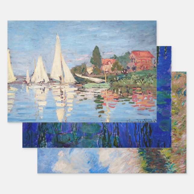 Feuille De Papier Cadeau Sélection de chefs-d'oeuvre Claude Monet (Lot)