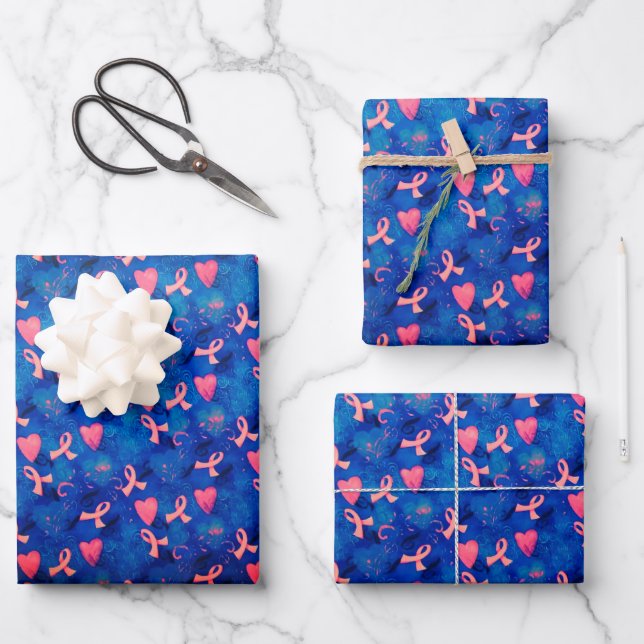Feuille De Papier Cadeau Sensibilisation au cancer du sein (Recto)