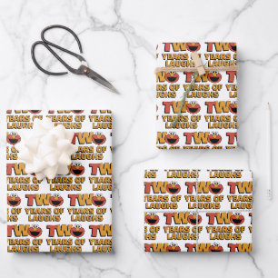Feuille De Papier Cadeau Sesame Street Elmo - Deuxième anniversaire