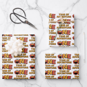 Feuille De Papier Cadeau Sesame Street Elmo - Premier Anniversaire