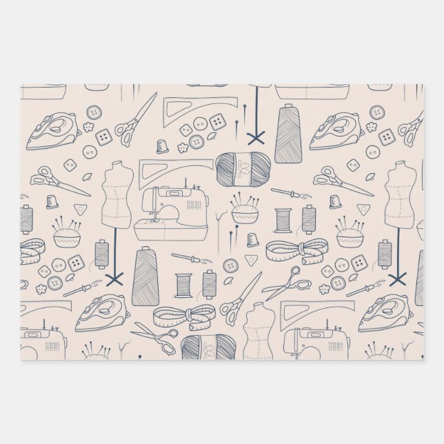 Feuille De Papier Cadeau Sewing  (Devant)
