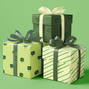 Feuille De Papier Cadeau Shamrocks de la Saint Patrick's Day ensemble de 3