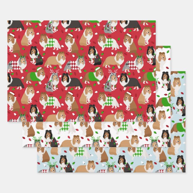 Feuille De Papier Cadeau Shetland Sheepdog (Lot)