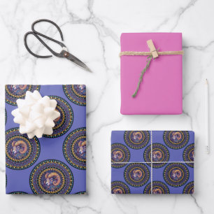 Feuille De Papier Cadeau SIGNE Zodiaque Béliers Jumelés Pointe Mandala
