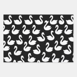 Feuille De Papier Cadeau Silhouette de Swan sans joint