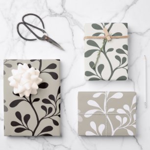 Feuille De Papier Cadeau Silhouettes de valse écossaise Botanique minimali