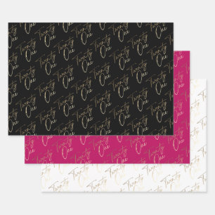 Feuille De Papier Cadeau Simple Script Doré Vingt Et Un 21e Anniversaire