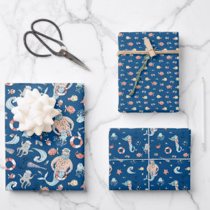 Feuille De Papier Cadeau Sirène lunaire