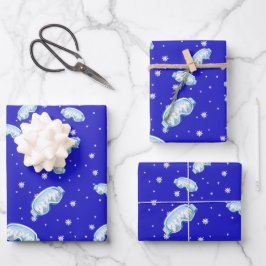 Feuille De Papier Cadeau Ski Goggers Snowflake Dance