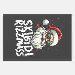 Feuille De Papier Cadeau Skibidi Rizzmas Funny Gen Alpha Slang Noël