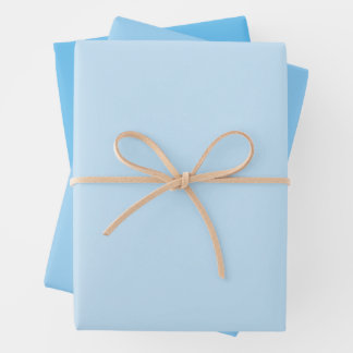 Feuille De Papier Cadeau Sky Colours Plain Blue in Three Light Tones