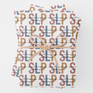 Feuille De Papier Cadeau SLP Voix Pathologiste Motif rétro