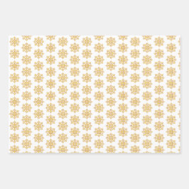 Feuille De Papier Cadeau Snowflake Plaid Pattern Yellow