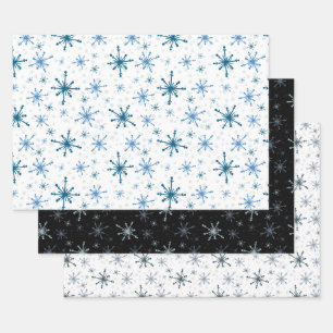 Feuille De Papier Cadeau Snowflake Simple Motif Cadeau d'hiver Dons 3