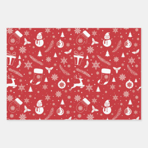Feuille De Papier Cadeau Snowman Mitton Snowflake cadeau de Noël
