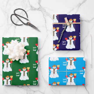 Feuille De Papier Cadeau Snowman With Text Wrapping Paper Sheets