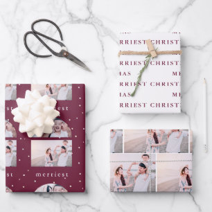 Feuille De Papier Cadeau Snowy Berry Merriest Christmas Photo Wrapper