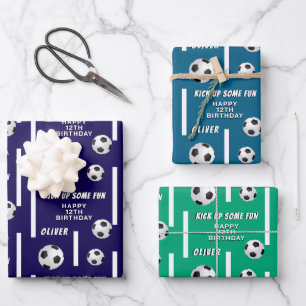 Feuille De Papier Cadeau Soccer Ball Football Sports Anniversaire de enfant