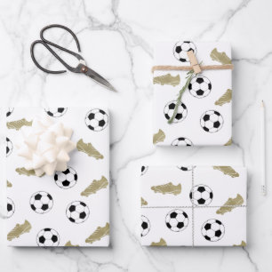 Feuille De Papier Cadeau Soccer Classique Moderne Nettoie Ball