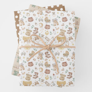 Feuille De Papier Cadeau Soft Muted Boho Baby Nursery Clothes Jouets