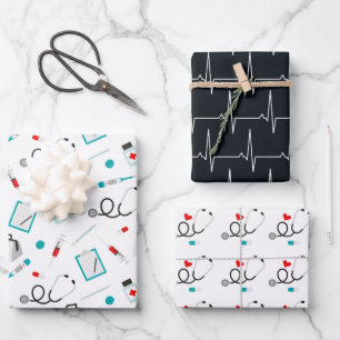 Feuille De Papier Cadeau Soirée d'infirmière en carrelage cuite motif