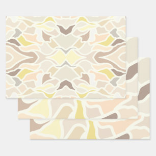 Feuille De Papier Cadeau Son Motif Abstrait géométrique si ivoire