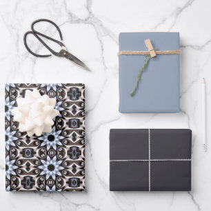 Feuille De Papier Cadeau Sophistication Bleu Tissu