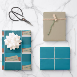Feuille De Papier Cadeau Souhait de vacances personnalisées sur tons terre 