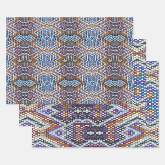 Feuille De Papier Cadeau Southwestern Bead Art (Lot)